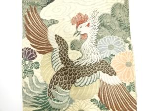 アンティーク着物 ] - 丸帯 アンティーク 鳳凰に菊・若松模様織り出し